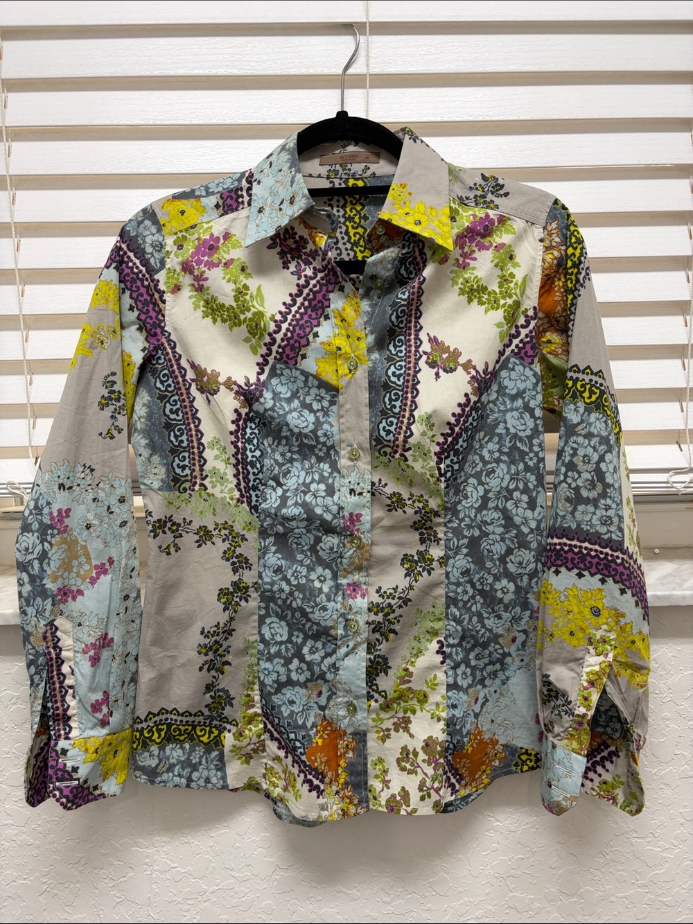 Etro Multicolor Floral Patchwork Button-Down Shirt